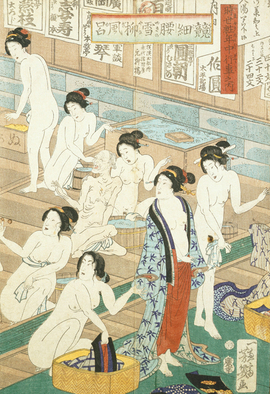Япония, женщины, баня