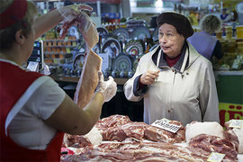 рынок, мясо, продукты