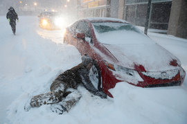 Нью-Йорк, снежная буря 