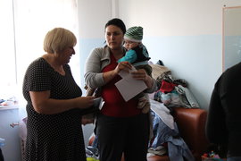 Семья беженцев с Украины