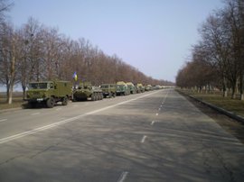 Колонна военной техники Украины