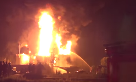 Опубликовано видео взрыва нефтебазы под Киевом