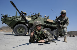 солдаты, Корея, танк, учения