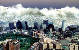 цунами, город