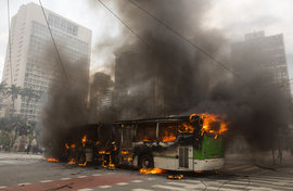 пожар, автобус